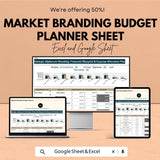 Market Branding Budget Planner Sheet | Excel Template for Financial Planning & Expense Allocation | Branding Expenses and Budget Effectively