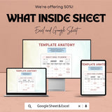 Daily Goal Planner Sheet - Google Sheet Template | Achieve Your Goals with Ease | Personal & Professional Planning Tool | 2024 Calendar