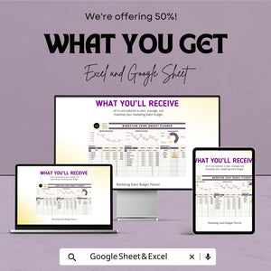 Marketing Event Budget Planner | Excel & Google Sheets | Event Budget Template | Finance Tracker | Editable Event Planning Sheet