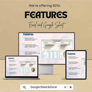 Account Budget Management Dashboard Template - Track Expenses & Income | Budget Planner and Financial Management Sheet | Customizable