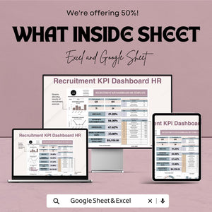 Recruitment KPI Dashboard HR Template - Google Sheet | HR Metrics Tracker for Recruitment Process | Employee Hiring & Performance Metrics
