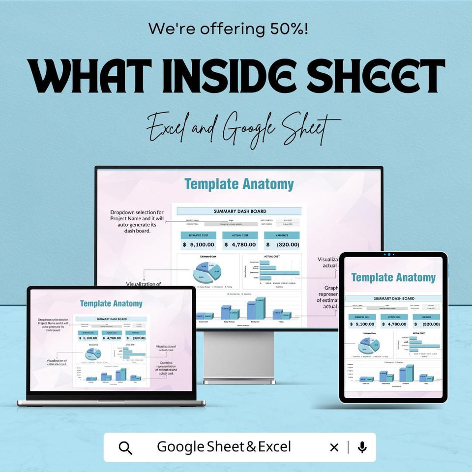 Project Cost Planner Sheet - Excel & Google Sheets | Budget Planning Template for Project Management
