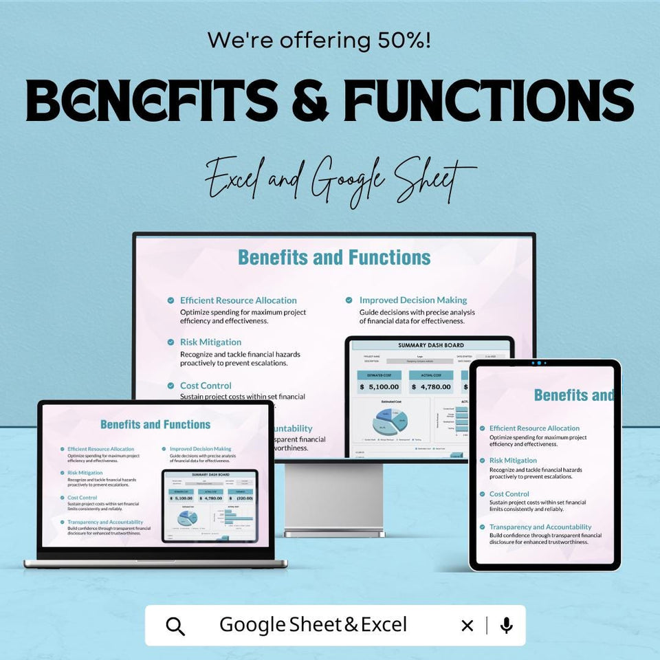 Project Cost Planner Sheet - Excel & Google Sheets | Budget Planning Template for Project Management
