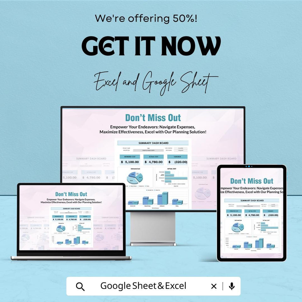 Project Cost Planner Sheet - Excel & Google Sheets | Budget Planning Template for Project Management