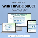 Marketing Trade Show Marketing KPI Dashboard Template - Event Performance Tracking, Lead Generation, Conversion Rate Analysis