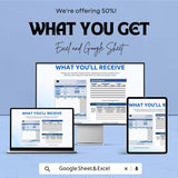 Commercial Sales Invoice Template - Excel & Google Sheet | Customizable Invoice Tracker for Businesses | Professional Invoice Sheet |