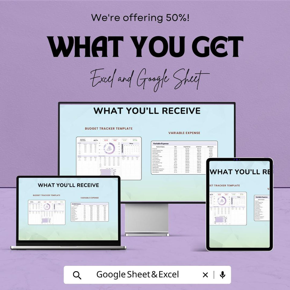 Budget Tracker Sheet | Personal Finance Management Template | Excel & Google Sheet | Budget Planner | Expense Tracker | Money Management