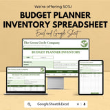 Budget Planner Inventory Spreadsheet - Expense Tracking, Income Management, Budget Optimization - Excel & Google Sheet Template