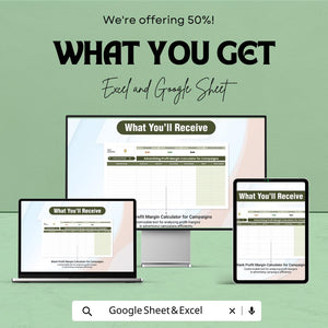 Advertising Profit Margin Calculator for Campaigns | Google Sheet Template | Marketing Campaign ROI Tracker | Ad Spend Profit Tracker