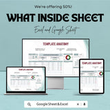 Advertising flighting Schedule Sheet | Advertising Campaign Planner | Google Sheets and Excel Template | Marketing & Budget Planner