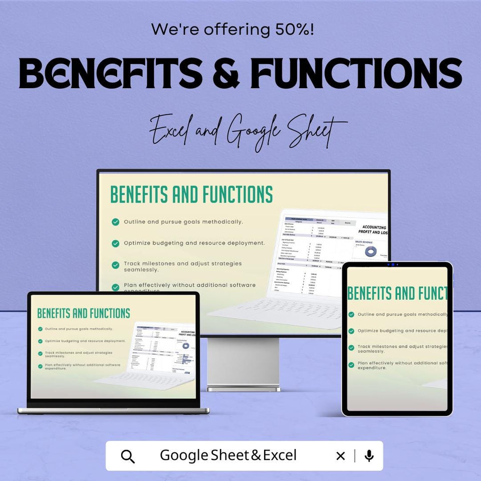 Accounting Profit and Loss Sheet | and Google Sheets | Monthly Budget Tracker, Financial Management Template, Profit & Loss Statement