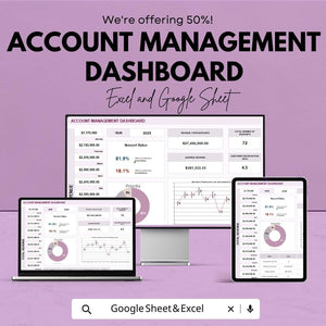 Account Management Dashboard | Google Sheet Template for Finance, Sales & Performance Tracking | Monitor Revenue and Accounts Effectively