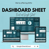Dashboard Sheet Template | Excel & Google Sheets | Real-Time Data Tracking, Budget Management, Analytics Dashboard
