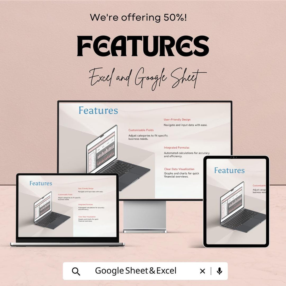 Executive Dashboard Excel and Google Sheet Template - Financial Overview, Budget Analysis & Performance Tracker