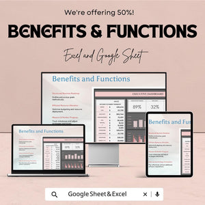 Executive Dashboard Excel and Google Sheet Template - Financial Overview, Budget Analysis & Performance Tracker