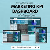 Marketing KPI Dashboard Template |Tracking and Analyzing Marketing Metrics | Real-Time Insights & Customizable KPIs