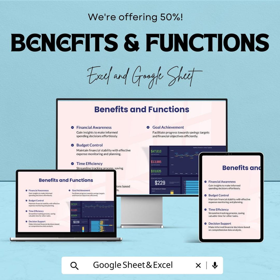Forecast Dashboard Template - Financial Planning and Tracking - Expense vs Income Tracker, Budget Management - Customizable
