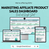 Marketing Affiliate Sales Dashboard | Track Affiliate Revenue & Performance | Digital Download | Affiliate Marketing Dashboard Template
