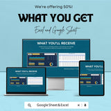 Marketing Budget vs Actuals Dashboard for Excel and Google Sheets | Track Marketing Spend & Performance | Budget vs Actuals Tracking Tool