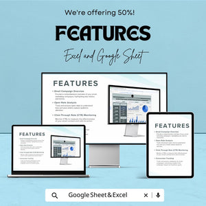 Marketing Email Marketing Metrics Dashboard - Excel & Google Sheet Template for Tracking, Analyzing, and Optimizing Email Campaigns