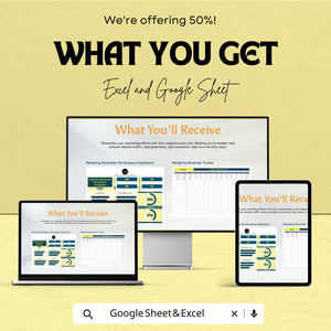 Marketing Newsletter Performance Dashboard | Track Email Campaign Metrics | Excel & Google Sheet Template | Monthly Reporting Tool