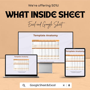 Net Income Balance Sheet | Excel & Google Sheet Template | Revenue, Expense, and Profit Tracker