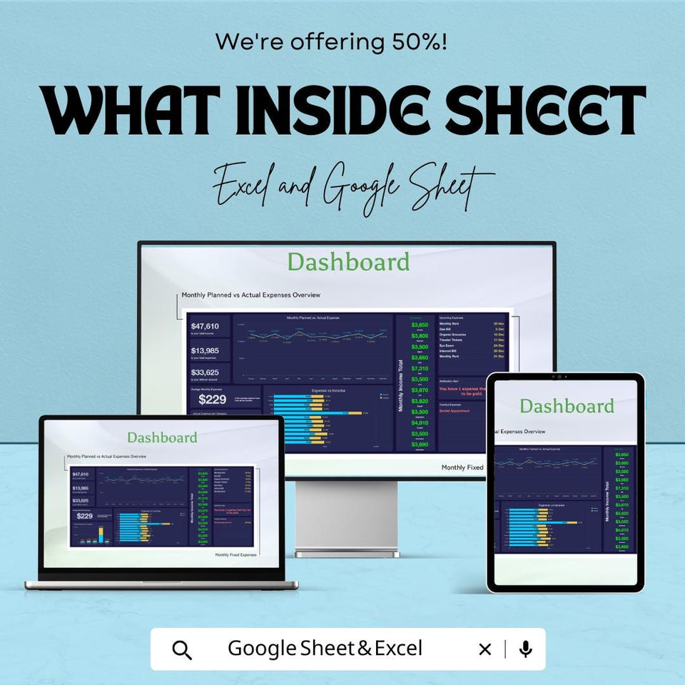 Personal Finance Dashboard | Income & Expense Tracker | Budget Management | Google Sheet Template | Financial Planning | Money Tracker