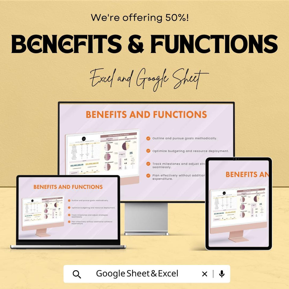 Marketing Brand Health Metrics Sheet - Excel and Google Sheets Template | Track Brand Awareness, Loyalty & Social Media Sentiment
