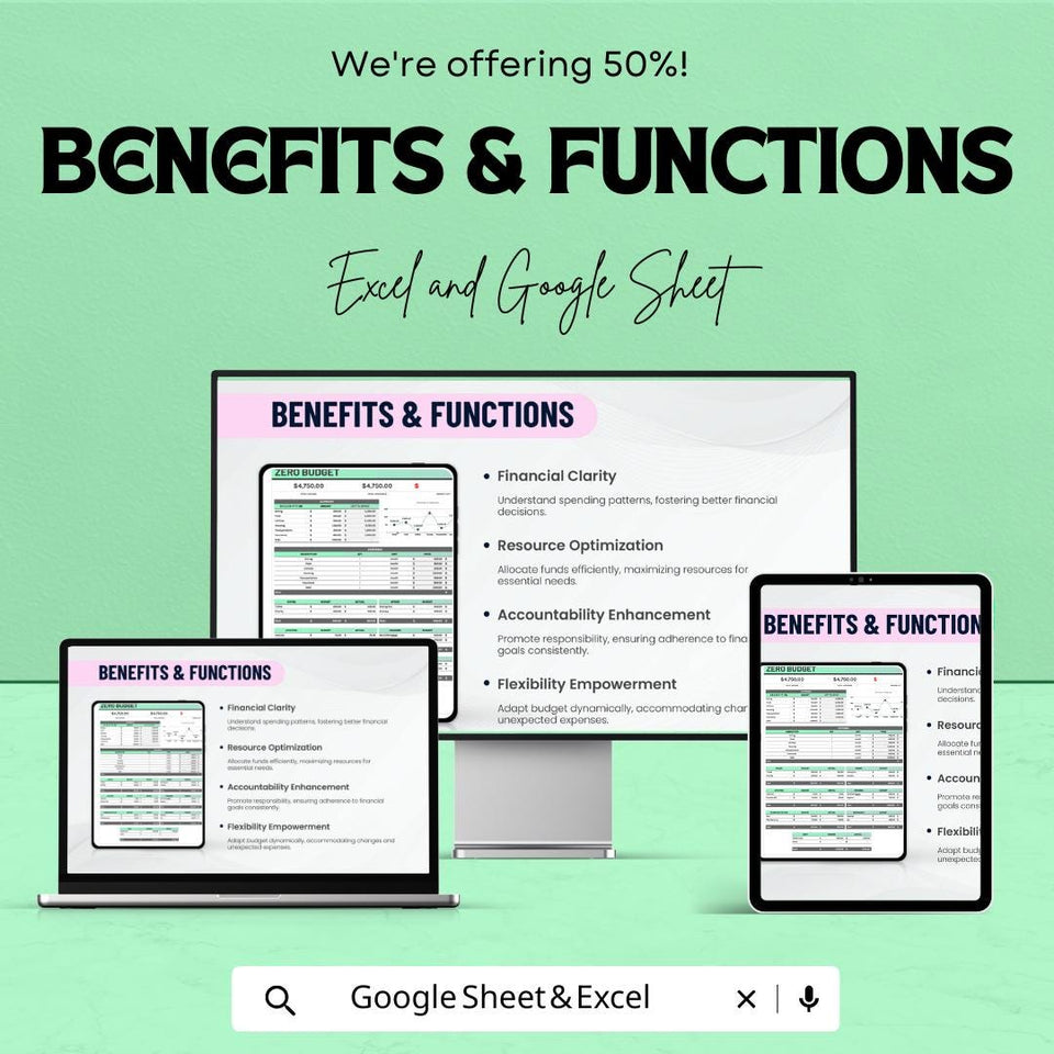 Zero-Based Budget Template | Google Sheets | Personal Finance Budgeting | Expense Tracker | Financial Planner | Customizable Budgeting