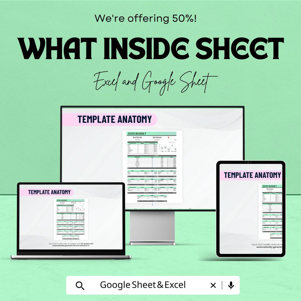 Zero-Based Budget Template | Google Sheets | Personal Finance Budgeting | Expense Tracker | Financial Planner | Customizable Budgeting