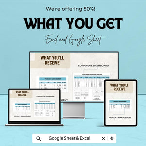Corporate Dashboard Template - Business Performance Tracking Sheet | Excel & Google Sheets | KPI Monitoring | Financial Overview