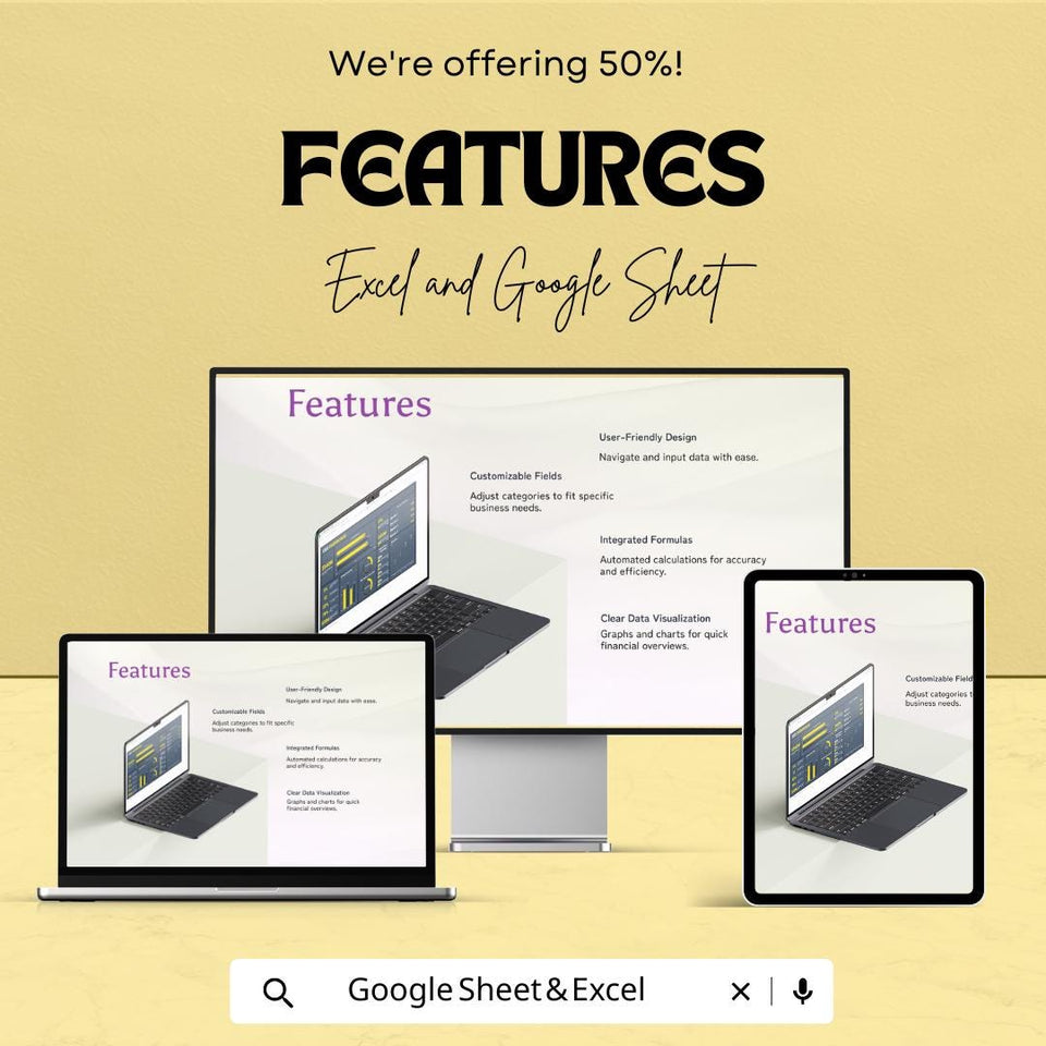 CEO Dashboard Excel and Google Sheet Template | Financial and Business Metrics Tracking | Quarterly & Annual Over