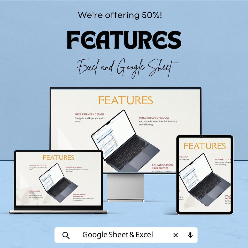 Cash Flow Statement Sheet - Excel and Google Sheet Template for Business Finance Management - Track Income, Expenses & Financial Health