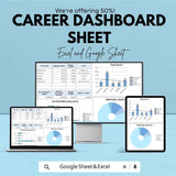 Career Dashboard | Google Sheet | Financial Clarity, Debt Tracker & Career Goal Planner | Customizable Templates for Professional Growth