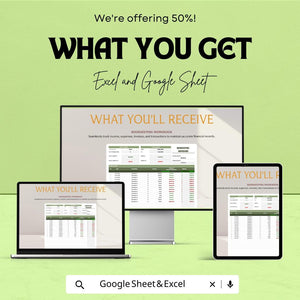 Bookkeeping Workbook Sheet for Financial Management | Google Sheet Template | Track Income & Expenses | Budgeting and Accounting Tool