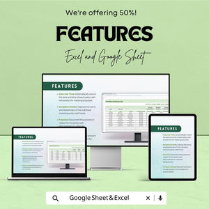 Petty Cash Sign Out Sheet | Google Sheets & Excel Template | Cash Flow Tracker | Easy Record Keeping | Automated Petty Cash Template
