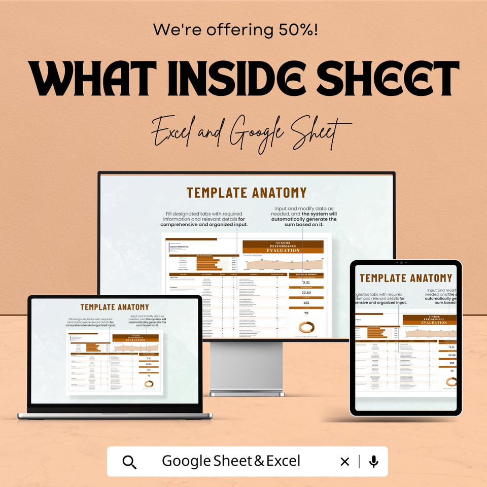 Vendor Performance Evaluation Sheet - Google Sheets | Administration Tool for Supplier Scoring and Feedback | Procurement Performance