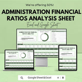 Administration Financial Ratios Analysis Sheet for Excel and Google Sheets – Financial Planning & Strategic Decision-Making