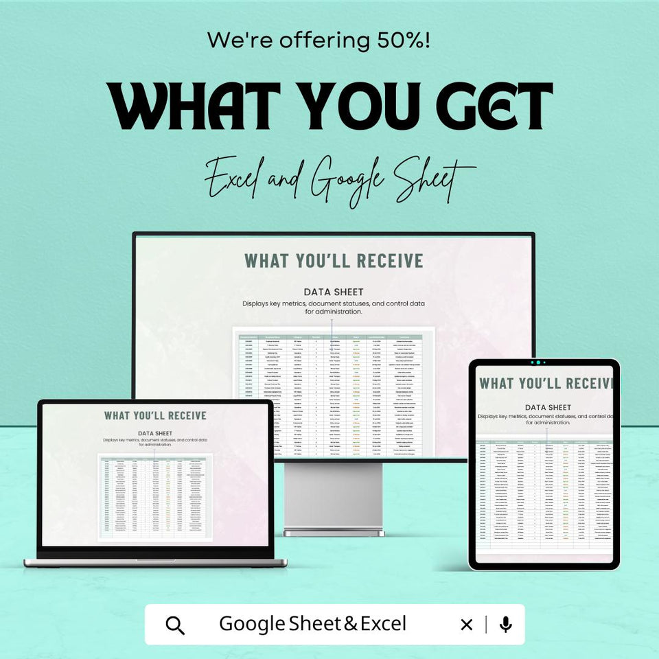 Administration Document Control Dashboard – Excel and Google Sheets Template for Document Tracking, Management & Reporting