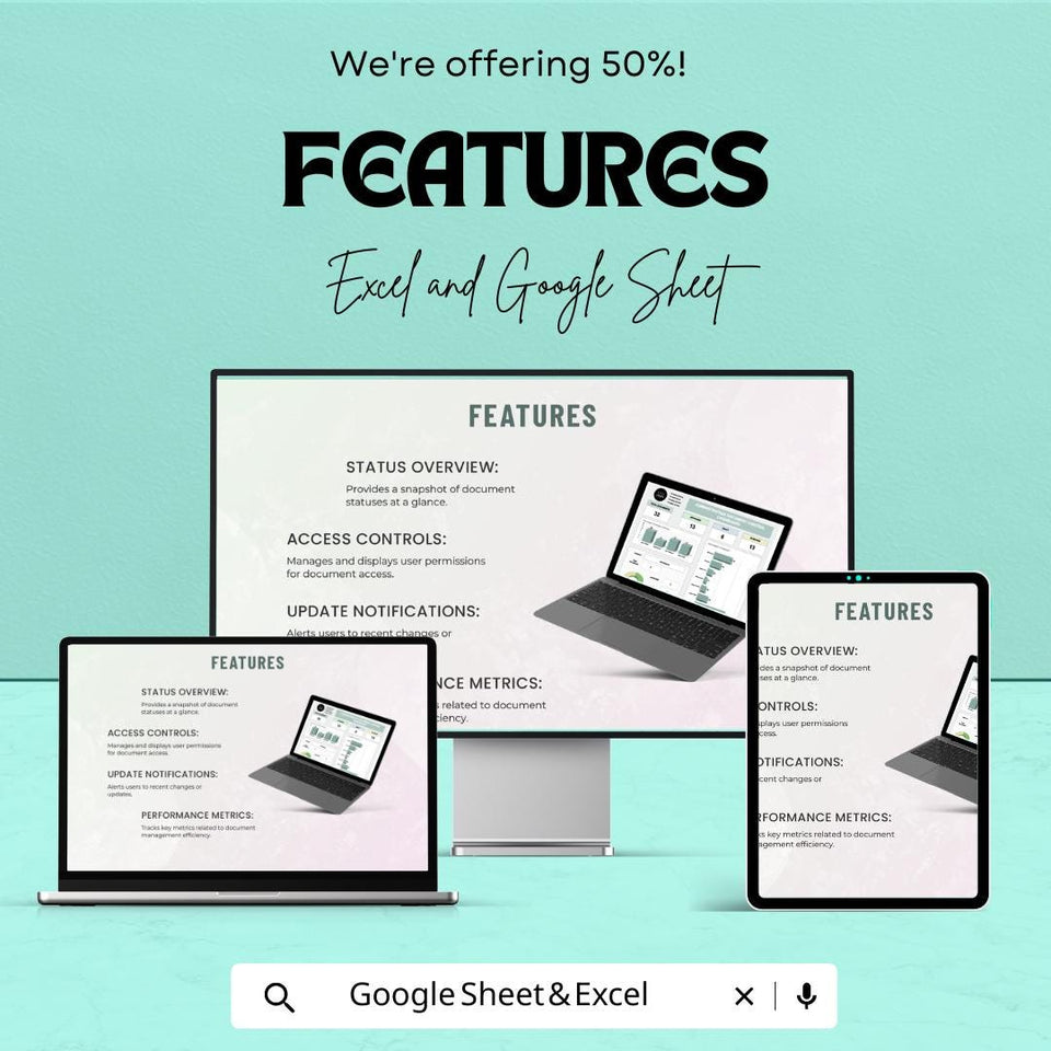 Administration Document Control Dashboard – Excel and Google Sheets Template for Document Tracking, Management & Reporting
