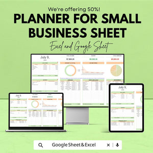 Small Business Planner Sheet | Budget, Financial Goals, Expense Tracker | Google Sheet Template for Entrepreneurs | Easy Business Management