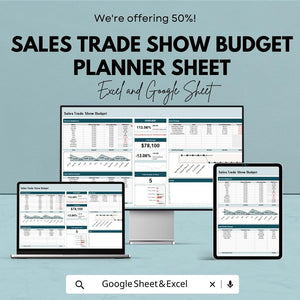 Sales Trade Show Budget Planner | Google Sheets | Event Budget Tracker | Expense Management | Trade Show Planner | Budgeting Template
