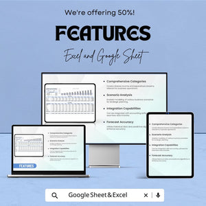 Business Cashflow Forecast Sheet - Excel and Google Sheet Template for Budgeting, Expense & Income Planning - Small Business Finance Tool