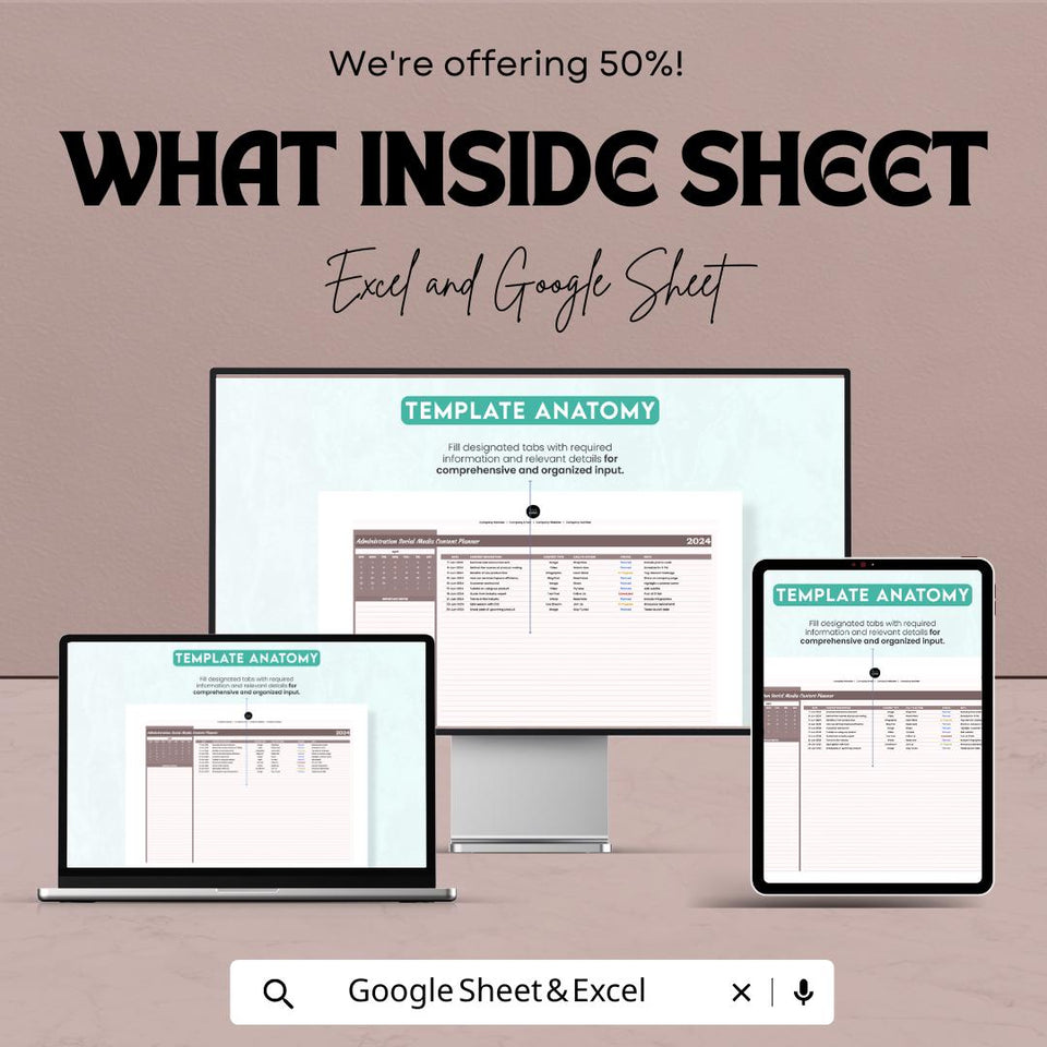 2024 Administration Social Media Content Planner | Excel & Google Sheet Template | Digital Marketing Calendar | Content Strategy Organizer