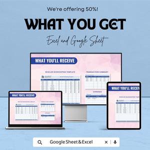 Reseller Bookkeeping Template - Google Sheet , Sales, and Profit Tracking | Accounting Dashboard for Resellers | Inventory Management