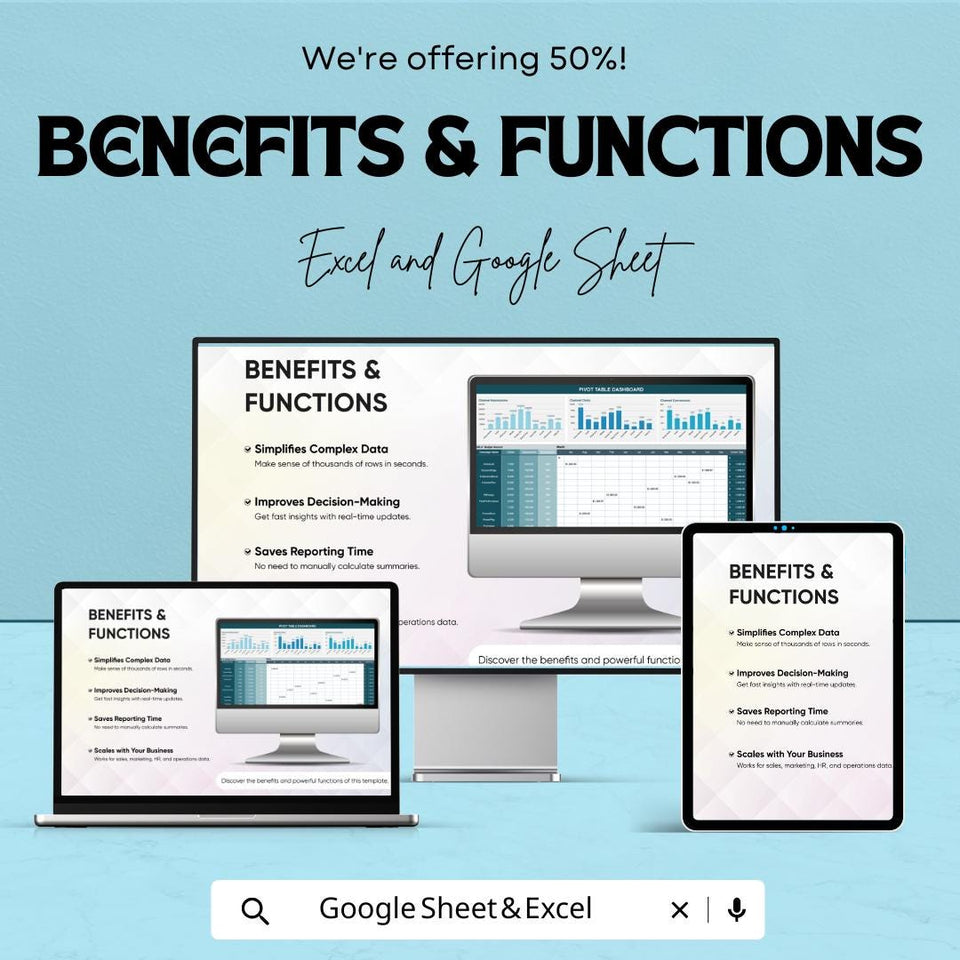 Pivot Table Dashboard Template for Excel and Google Sheets | Real-Time Data Analysis | Financial & Project Tracking