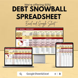 Debt Snowball Spreadsheet for Debt Repayment | Excel & Google Sheet Template | Debt Reduction Plan | Financial Tracking | Budget Planner
