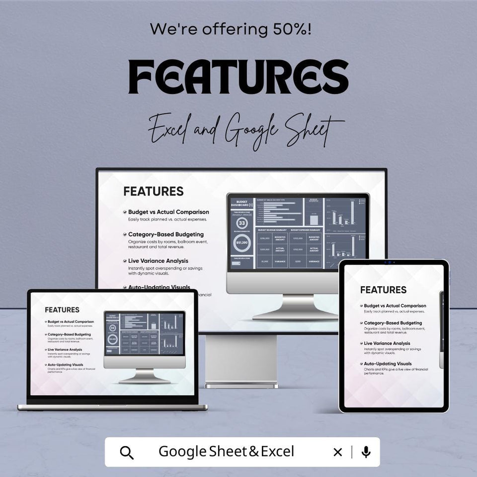 Budget Dashboard Template | Google Sheet | Track Expenses, Budgeting & Financial Overview | Budget Planner for Personal and Business Use