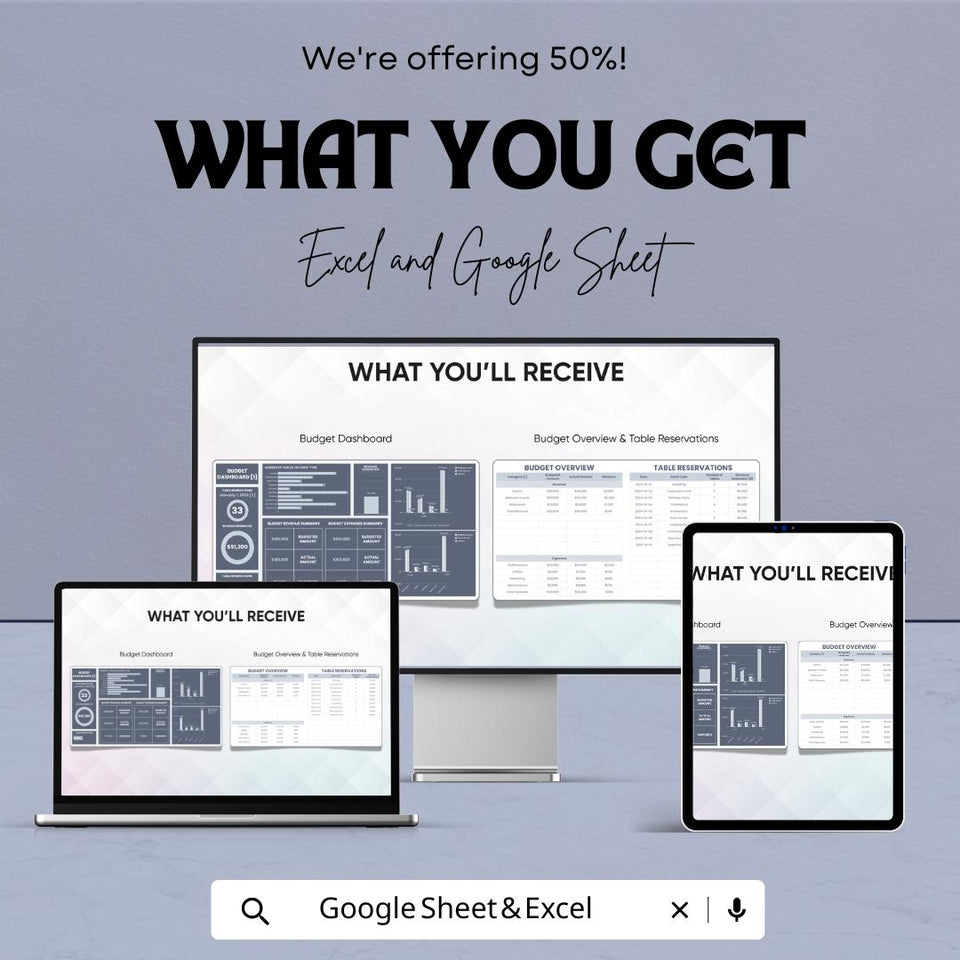Budget Dashboard Template | Google Sheet | Track Expenses, Budgeting & Financial Overview | Budget Planner for Personal and Business Use