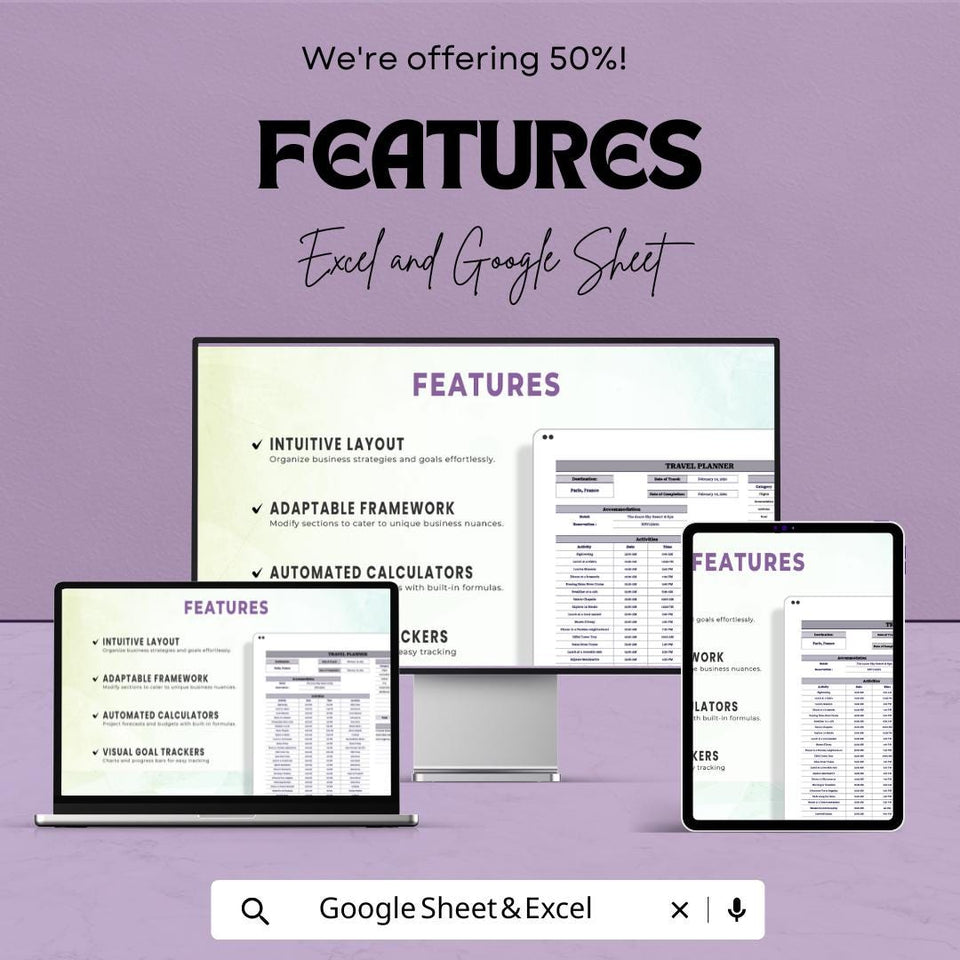 Travel Planner Sheet - Google Sheet Template - Trip Planning, Budgeting, and Itinerary Organizer - Vacation & Adventure Planning Spreadsheet